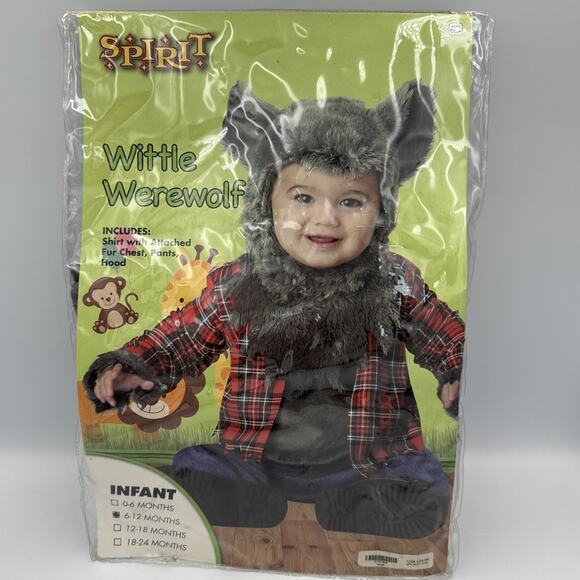 Wittle Werewolf Costume Spirit Halloween Infant 6-12 Months Excellent Condition - Picture 1 of 6